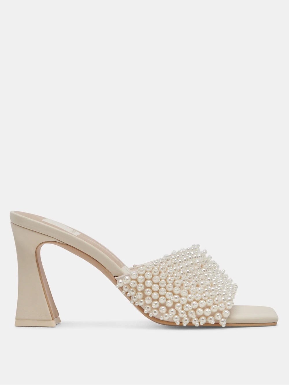 Dolce Vita Pearl-Embellished Cream Block Heel Mules - Picture 5 of 8